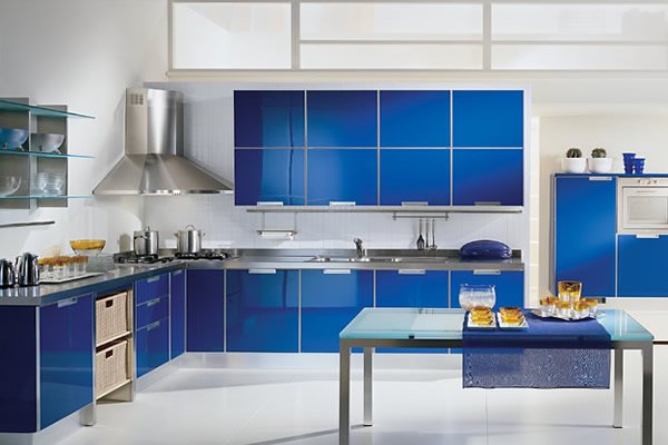 Mavi Renkli Mutfak Dekorasyonu Fikirleri
