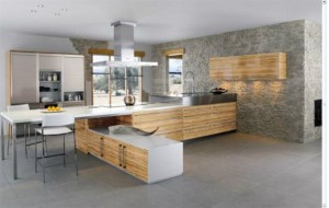 Ahşap ve duvar kombinasyonu ile fransız tarzı mutfak