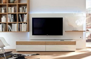 Led ışıklı krem tv üniteleri