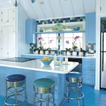 açık mavi mutfak