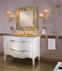 beyaz lüks banyo dolap modeli