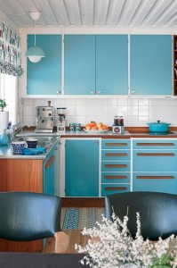 mavi renkli mutfak dekorasyonu 9