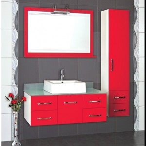 pembe renk banyo dolap modeli