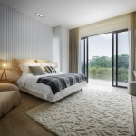 yatak odası krem renk halı modeli